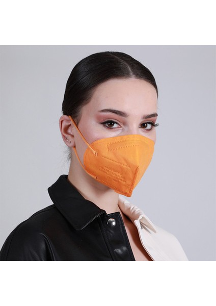 N95 Ffp2 Koruyucu Maske Turuncu Renk 10 Adet Tekli Paket Duck Modeli