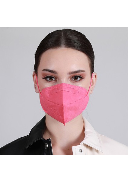 N95 Ffp2 Koruyucu Maske Pembe Renk 10 Adet Tekli Paket Duck Modeli