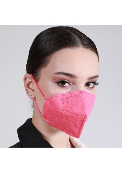 N95 Ffp2 Koruyucu Maske Pembe Renk 10 Adet Tekli Paket Duck Modeli