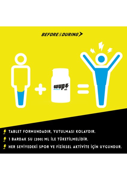 WUP Electrolyte Boost Sade 45x2 Porsiyon, Tablet Sporcu Takviyesi Elektrolit Vitamin