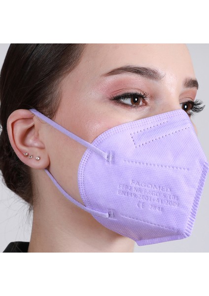 N95 Ffp2 Koruyucu Maske Mor Renk 10 Adet Tekli Paket Duck Modeli