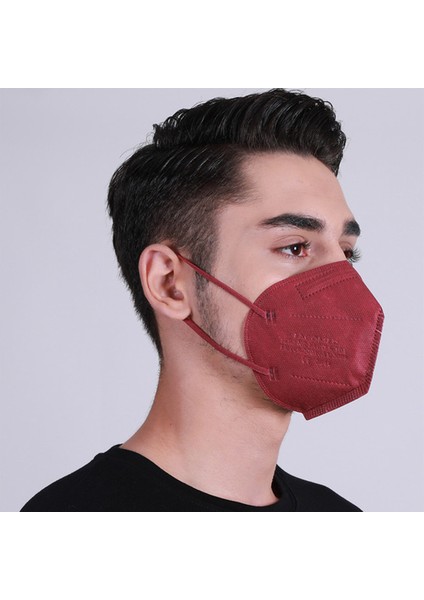 N95 Ffp2 Koruyucu Maske Bordo Renk 10 Adet Tekli Paket Duck Modeli