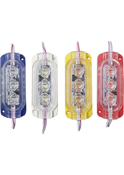 12 Volt 0.6 Watt Animasyonlu Çakar Modül Led 3 Ledli Mavi