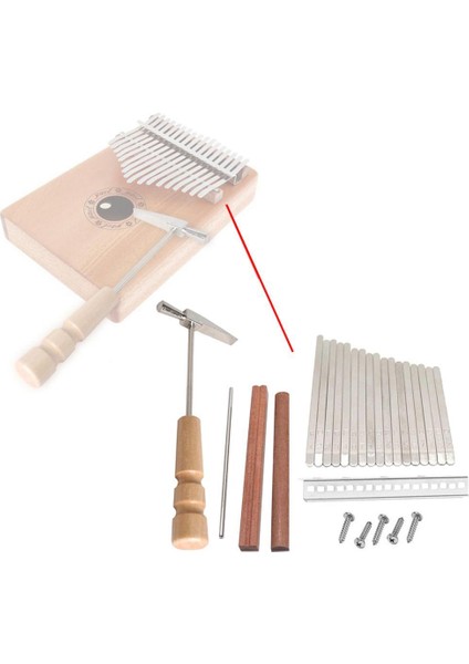 2 Adet 17 Tuşlar Kalimba Dıy Tuşları ve Köprü ve Tuning Çekiç Kiti Thumb Piyano Aksesuarları (Yurt Dışından) fırsatları