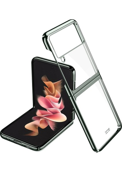 Samsung Galaxy Z Flip3 5g Için Pc Darbeye Dayanıklı Kılıf Kaplama Yeşil
