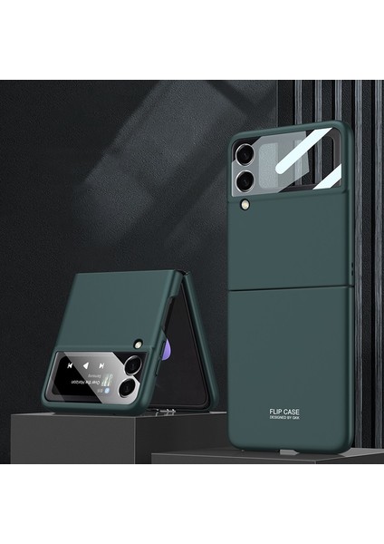Samsung Galaxy Z Flip3 5g Için Gkk Ultra-Ince Tam Kapak Kılıf Koyu Yeşil