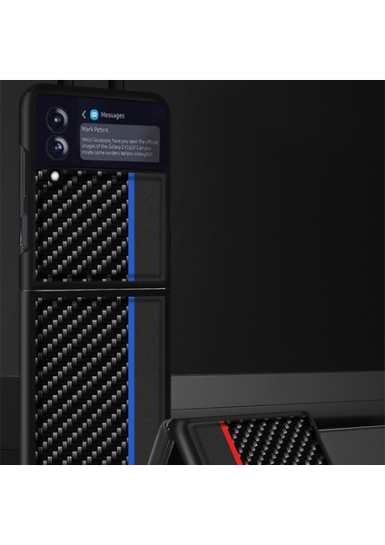 Samsung Galaxy Z Flip3 5g Için Karbon Fiber Doku Kılıf Sarı fiyatları