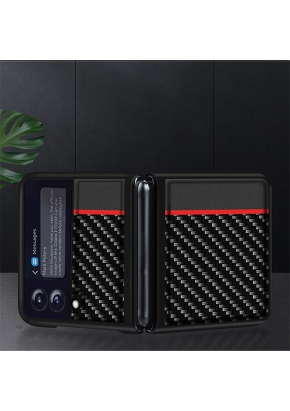 Samsung Galaxy Z Flip3 5g Için Karbon Fiber Doku Kılıf Sarı modelleri