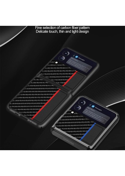 Samsung Galaxy Z Flip3 5g Için Karbon Fiber Doku Kılıf Sarı indirimleri