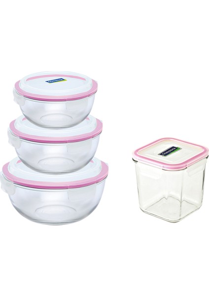 Avantajlı Paket 4'lü Cam Derin Set Kilitli Sızdırmaz Kapak