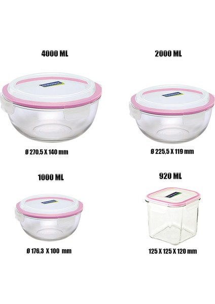 Avantajlı Paket 4'lü Cam Derin Set Kilitli Sızdırmaz Kapak fiyatları
