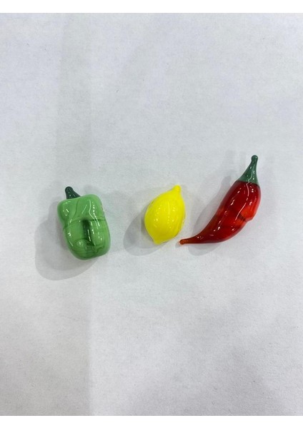 Cam Karışık Figür Takı Malzemesi,cam Malzeme Biber ,limon