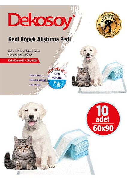 Yatak Koruyucu Köpek Kedi Çiş Pedi 60*90 10 Adet