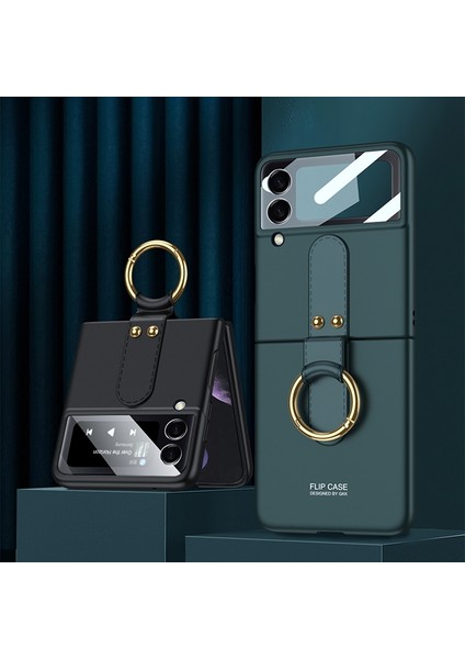 Samsung Galaxy Z Flip3 5g Için Halkalı Ultra Ince Pc Kılıfı Koyu Yeşil fiyatları