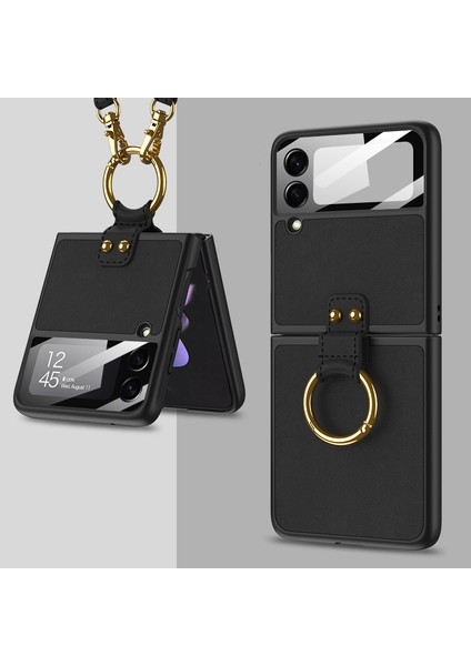 Samsung Galaxy Z Flip3 5g Için Kayışlı Ultra Ince Kılıf Siyah