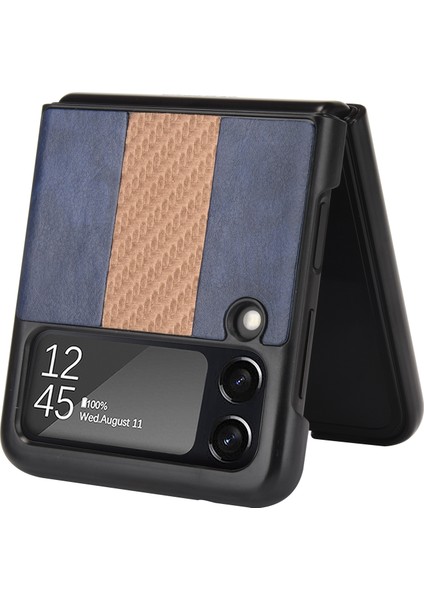 Samsung Galaxy Z Flip3 5g Için Litchi Doku Telefon Kılıfı Mavi fırsatları