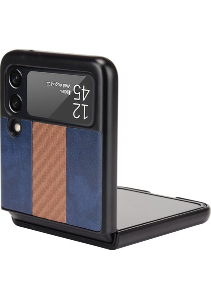 Samsung Galaxy Z Flip3 5g Için Litchi Doku Telefon Kılıfı Mavi indirimleri