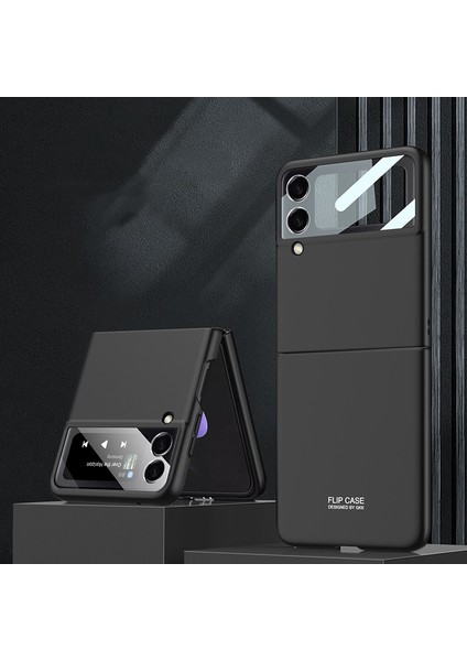 Samsung Galaxy Z Flip3 5g Için Gkk Ultra-Ince Tam Kapak Kılıf Siyah