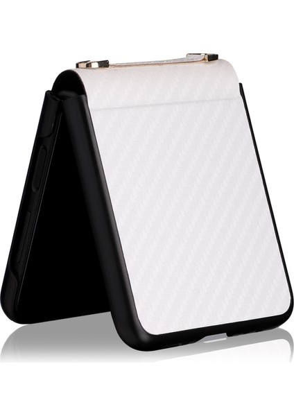 Samsung Galaxy Z Flip3 5g Için Karbon Fiber Doku Kılıf Beyaz modelleri
