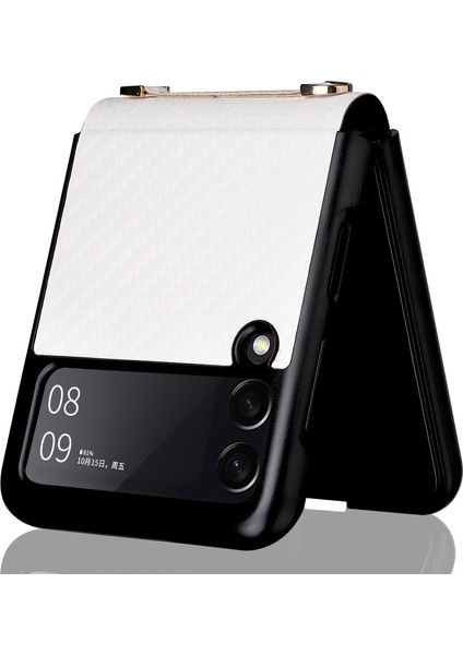Samsung Galaxy Z Flip3 5g Için Karbon Fiber Doku Kılıf Beyaz fırsatları