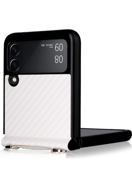 Samsung Galaxy Z Flip3 5g Için Karbon Fiber Doku Kılıf Beyaz indirimleri