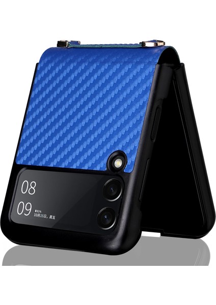 Samsung Galaxy Z Flip3 5g Için Karbon Fiber Doku Kılıf Mavi fırsatları