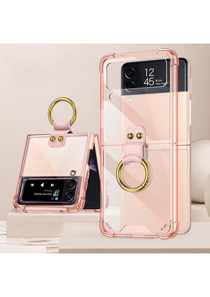 Samsung Galaxy Z Flip3 5g Için Halkalı Gkk Hava Yastığı Kılıfı Pembe