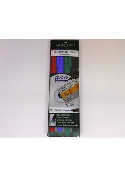 Faber-Castell Asetat Kalemi Permanent M Seri 4 Lü Karışık Renk 1525 04