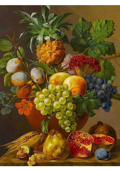 Natürmort 3 Sayılarla Boyama SETI40X50 cm Tuval Şasesine Gerili