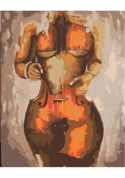 Vücud Bulan Sanat Sayılarla Boyama Seti 60X75 cm Tuvale Gerili