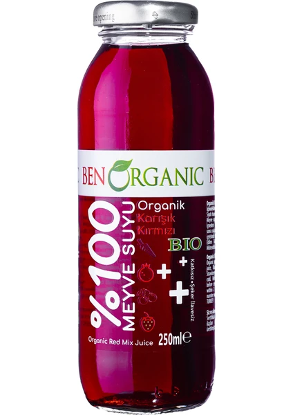 Benorganic Kırmızı Karışık Meyve Suyu 250 ml