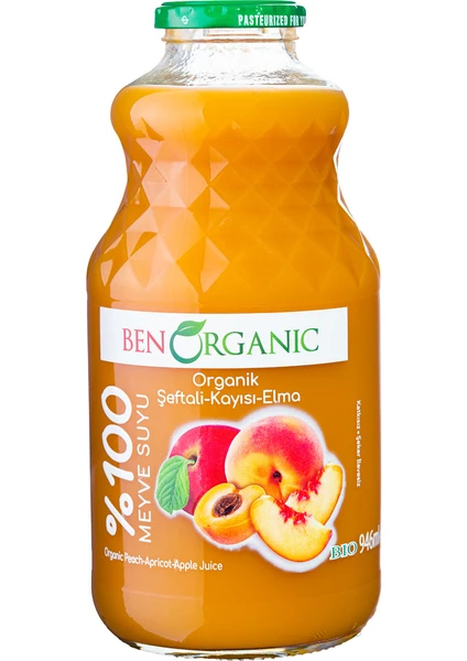 Ben Organic Şeftali-Kayısı-Elma Suyu 946 ml