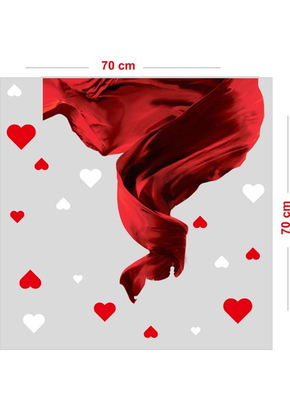 Uçan Kurdela Kumaşı Sevgililer Günü Için Vitrin Oda Sticker 70CM