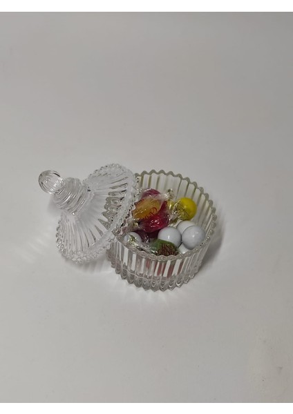 Mini Cam Şekerlik Drajelik Dekoratif Işlemeli Kapaklı Lokumluk Lüx Ayaklı Masaüstü Kristal Şekerlik 7 cm fiyatları