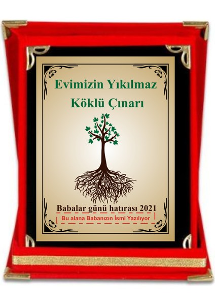 Isim Yazılabilir Babalar Günü Hediye Plaket 15*20 cm