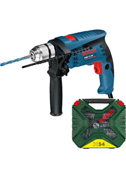 Gsb 13 Re 600 W Darbeli Matkap + 54 Parça Matkap Ucu Seti Vidalama Ucu Cırcır Tornavida