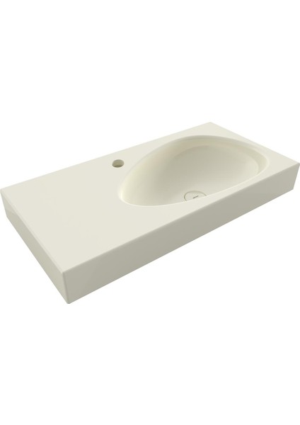 Bocchi Etna Etajerli Lavabo Armatür Delikli 90 cm Parlak Bisküvi 1115-014-0126