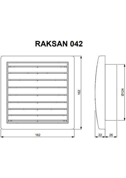 Raksan 042 Smart Sinek Telli Düz Panjur Duvar Kanal Montajlı Abs Plastik Agmair Agm Havalandırma fiyatları