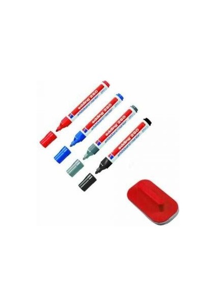 Yazı Tahtası Kalemi Edding 260 - 4 Renk + Silgi
