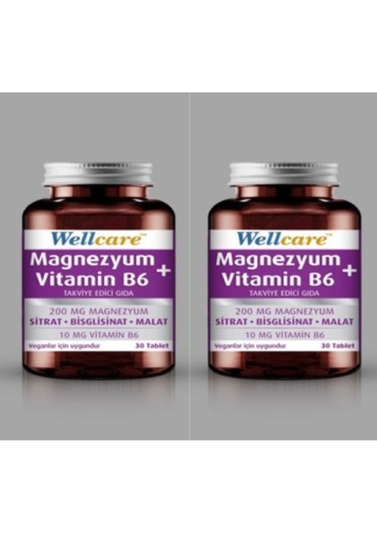 Magnezyum + Vitamin B6 30 Tablet 2 Kutu