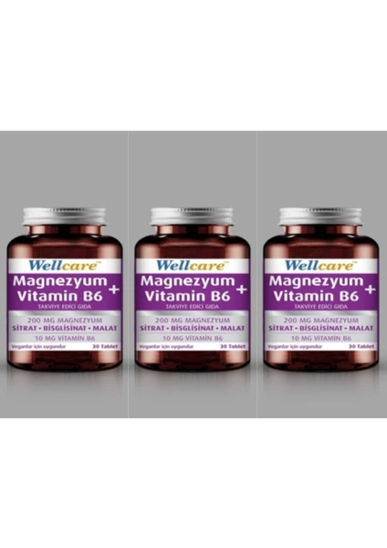 Magnezyum + Vitamin B6 30 Tablet 3 Kutu