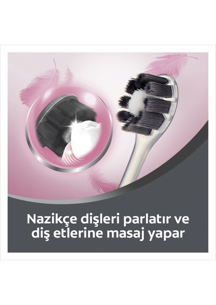 FoamSoft Siyah Yumuşak Diş Fırçası x2 Adet + Fırça Kabı