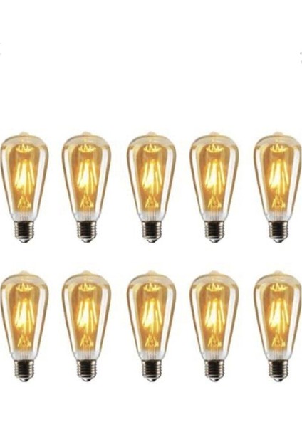 Dekoratif Armut Rustik Ampul 10'lu Paket CT-4313 6W Dimmerli