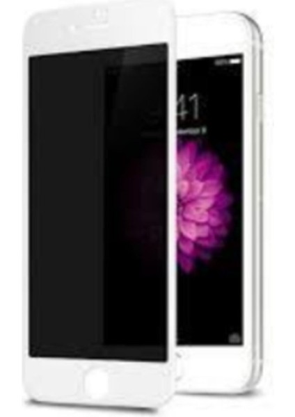 Iphone 7-8 Plus (Beyaz) Hayalet Privacy Tam Ekran Cam Koruyucu(Tam Kaplama)