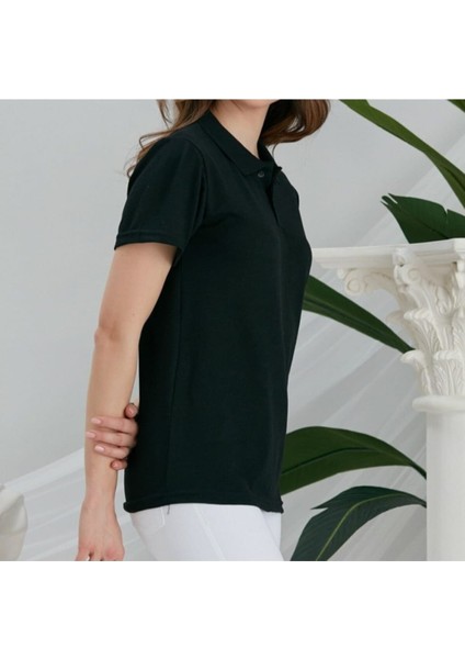Unisex Siyah Kisa Kol Polo Yaka Okul T-Shirt fiyatları