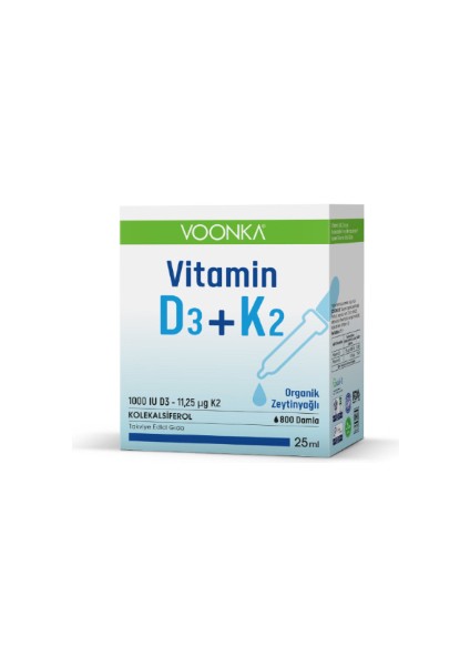 Vitamin D3 + K2 Kolekalsiferol ve Menakuinon-7 25 ml