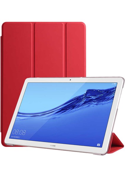 Huawei T5 10 Inc Kılıf Deri Görünüm Standlı Kapak Tam Koruma Tablet Kılıfı