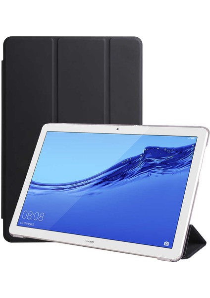 Huawei T5 10 Inc Kılıf Deri Görünüm Standlı Kapak Tam Koruma Tablet Kılıfı