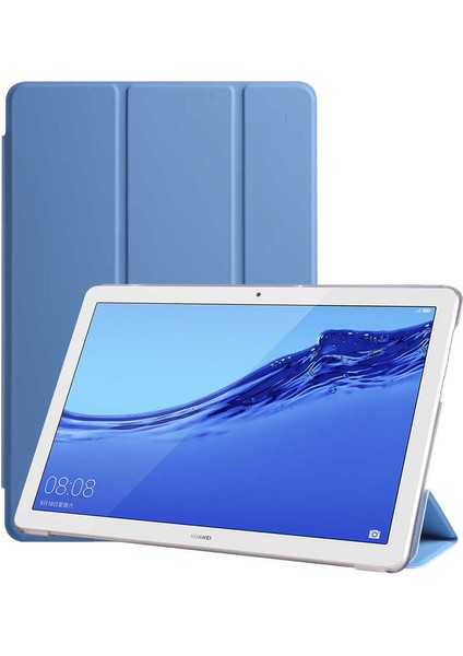 Huawei T5 10 Inc Kılıf Deri Görünüm Standlı Kapak Tam Koruma Tablet Kılıfı