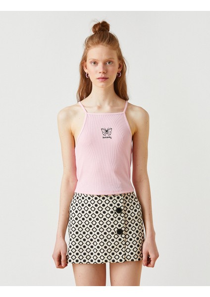 Halter Yaka Kelebek Baskılı Atlet modelleri